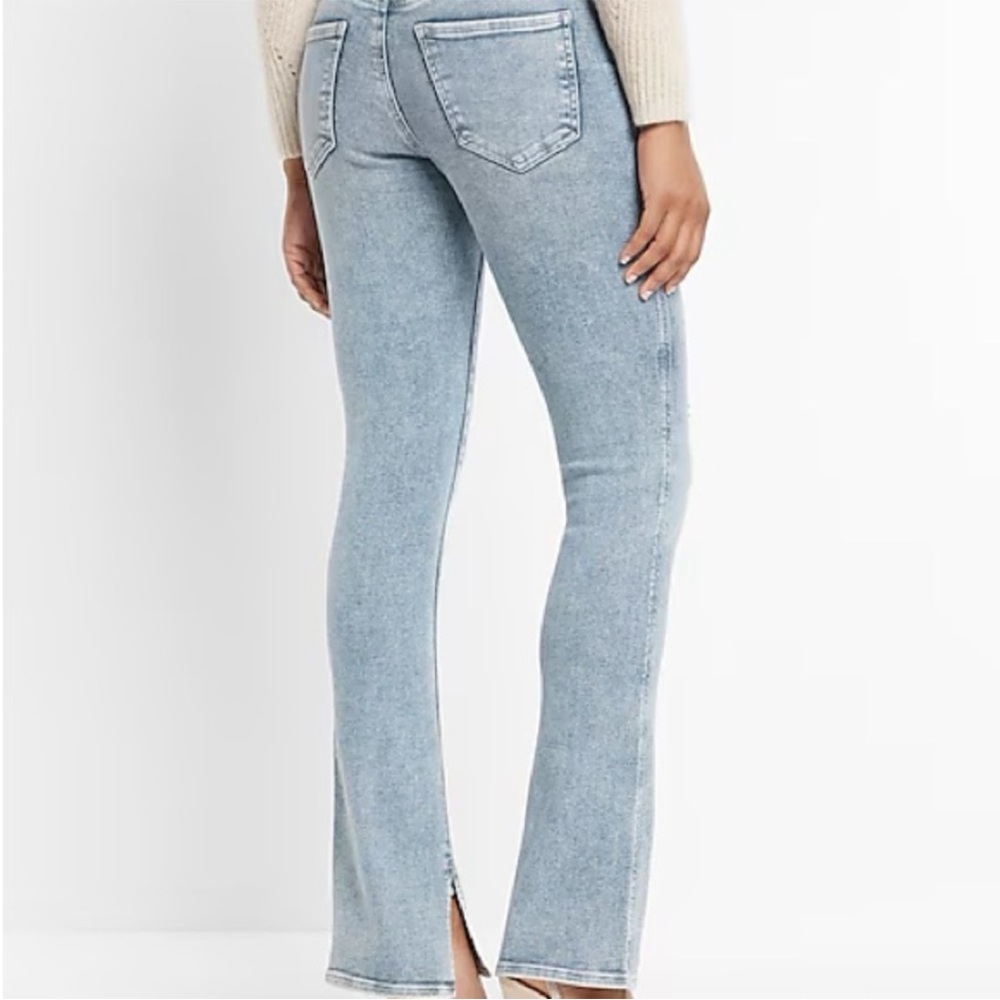 Express Skyscraper Flared Distressed Jeans - Picture 2 of 9
